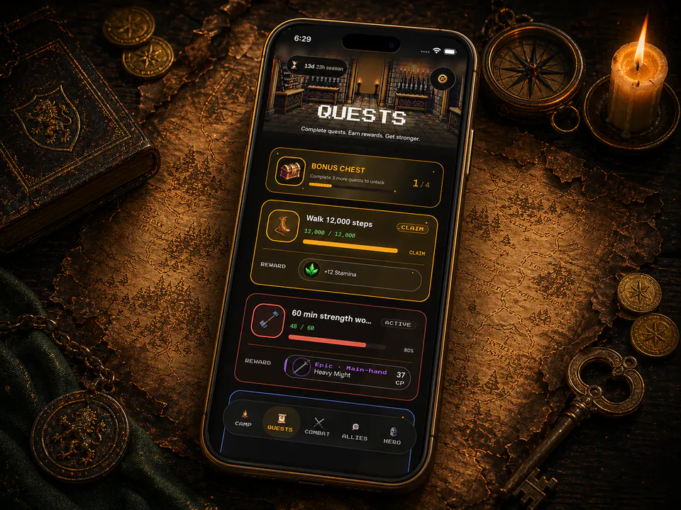 Follow quests built from real habits