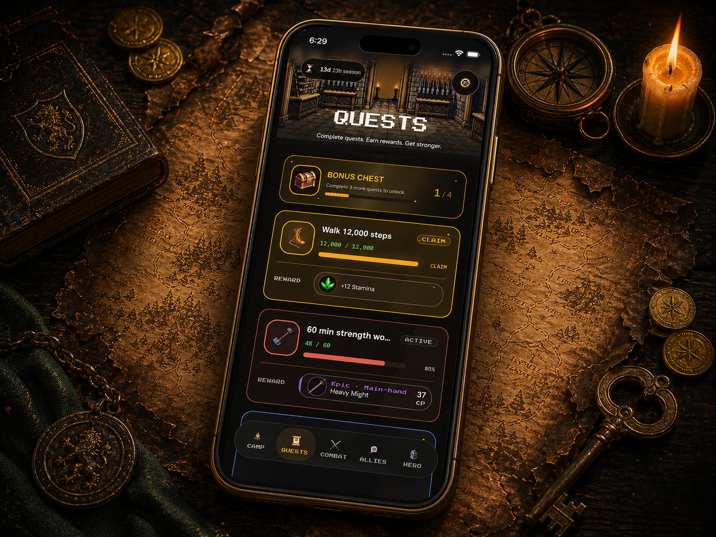 Follow quests built from real habits